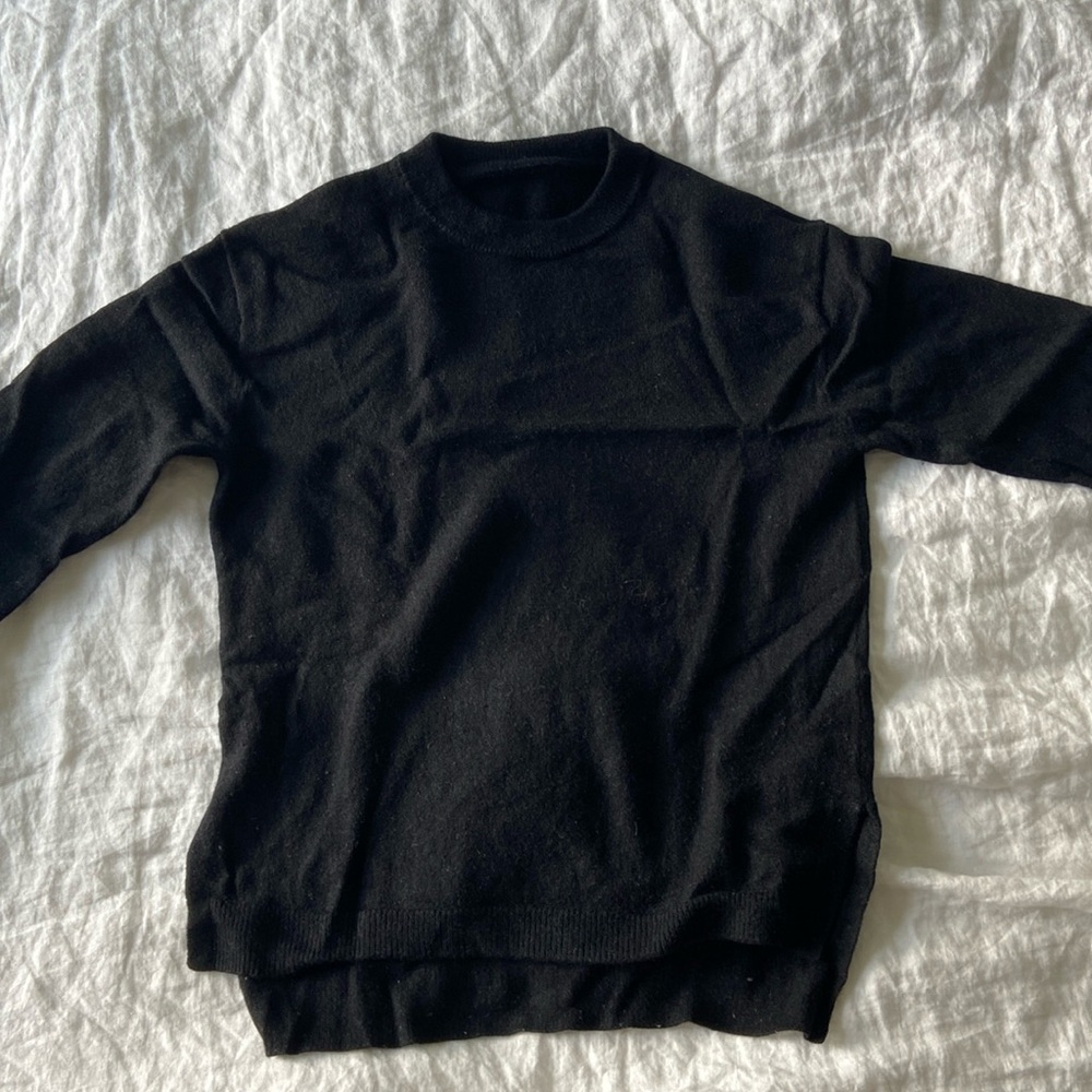 Muji Wool Yak Black Crewneck Sweater